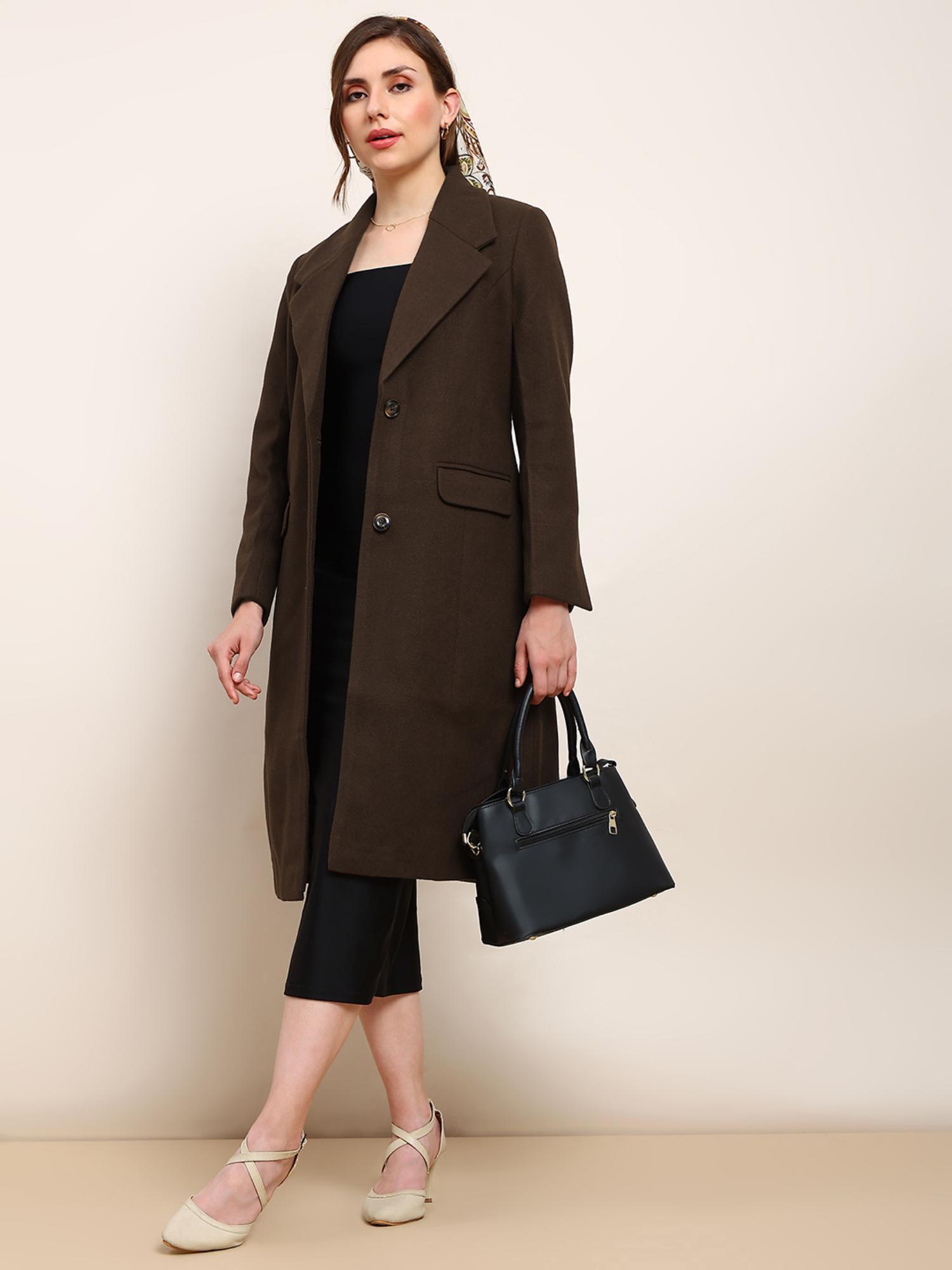 globus Brown Pu Full Sleeves Overcoat-picture-30