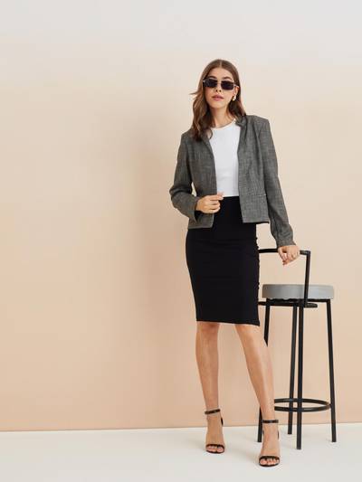 Black Polyester Full Sleeves Overcoat