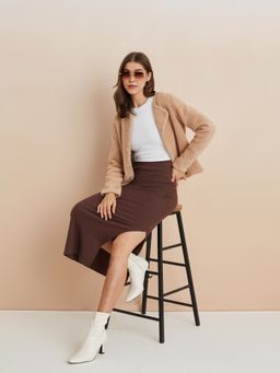 Latin Quarters - Beige Nylon Full Sleeves Coat