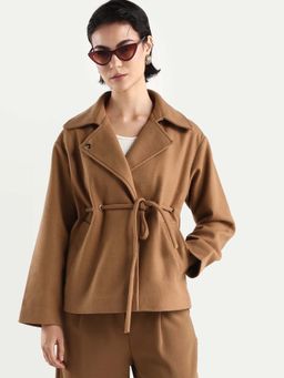 RAREISM - Tan Polyester Blend Full Sleeves Coat
