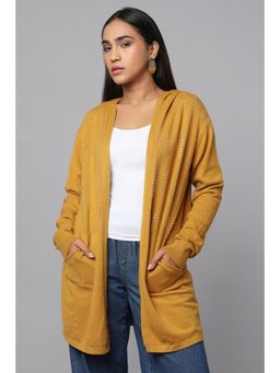 TAMISKA BY NARENDRA KUMAR - Mustard Viscose Rayon Full Sleeves Cardigan