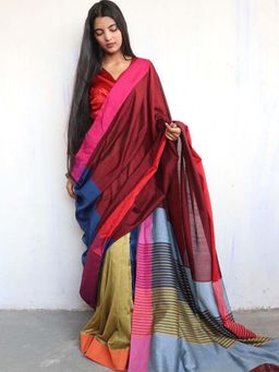 Chidiyaa - Holi Indriya Handwoven Pure Cotton Viscose Saree