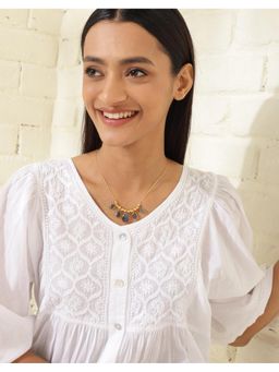 Fabindia - Sterling Silver Blue Short Necklace