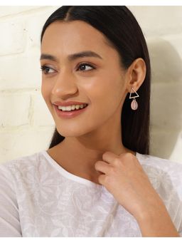 Fabindia - Sterling Silver Pink Drop Dangler Earrings