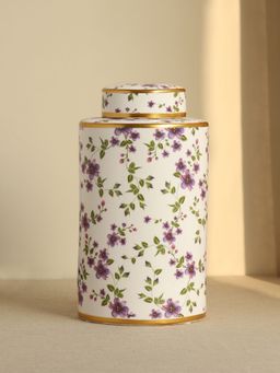 Pure Home + Living - Multicolour Ditsy Floral Ceramic Canister with Lid
