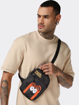 Bewakoof - Unisex Unisex Black Digitally Isolated Printed Sling Bag
