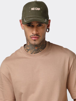 Bewakoof - Unisex Green No Cap Printed Baseball Cap