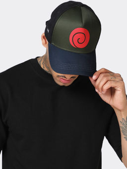 Bewakoof - Unisex Green & Black Naruto Logo Printed Baseball Cap