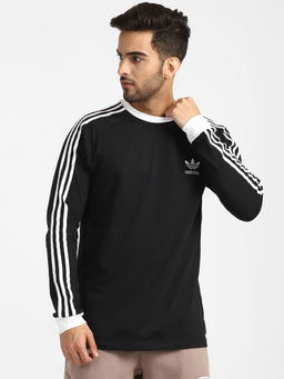 adidas Originals - 3-STRIPES LS T Black Casual T-Shirt