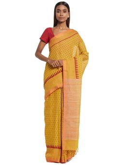 Fabindia - Cotton Silk Hand Block Printed Sari without Blouse