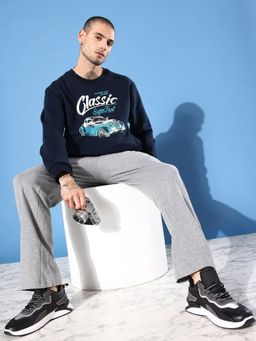 DILLINGER - Navy Blue Graphic Oversized Sweatshirt