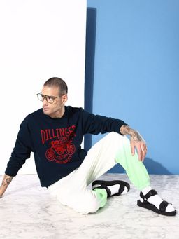 DILLINGER - Graphic Navy Blue Oversized Sweatshirt