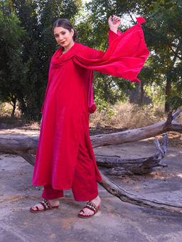 DIMPLE DESIGN STUDIO - Rani Velvet Suit (Set of 3)