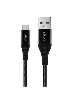 pTron - Solero TB301 3A Type-C Data & Fast Charging Cable, 480Mbps Data Sync, 1.5m Braided - Black