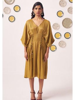 Western Era - Gold Shimmer Pleated Festive Dress