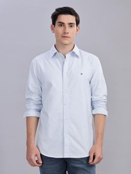Tommy Hilfiger - Solid Regular-Fit Oxford Woven Shirt Blue