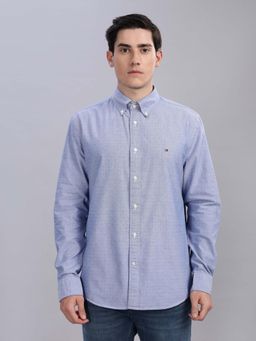 Tommy Hilfiger - Self-Design Regular-Fit Oxford Woven Shirt Blue