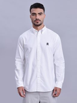 Tommy Hilfiger - Solid Regular-Fit Oxford Woven Shirt White