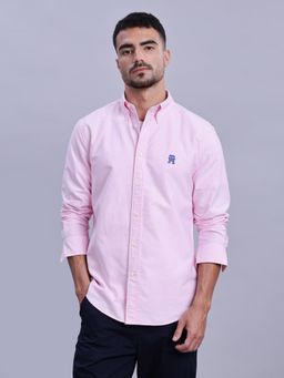 Tommy Hilfiger - Solid Regular-Fit Oxford Woven Shirt Pink