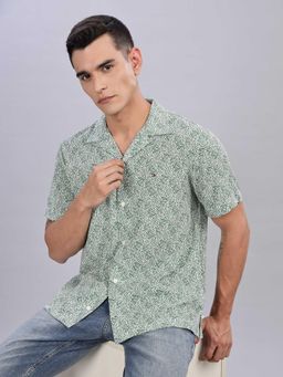 Tommy Hilfiger - Printed Regular-Fit Poplin Woven Shirt Green