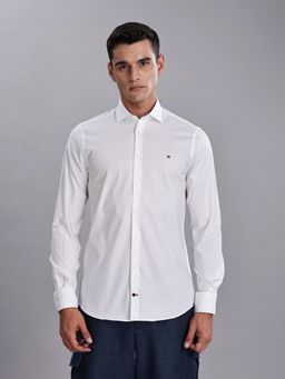 Tommy Hilfiger - Solid Slim-Fit Poplin Woven Shirt White