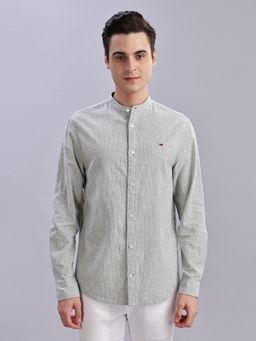 Tommy Hilfiger - Striped Regular-Fit Cotton Shirt Olive