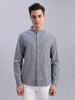 Tommy Hilfiger - Striped Regular-Fit Cotton Shirt Navy Blue