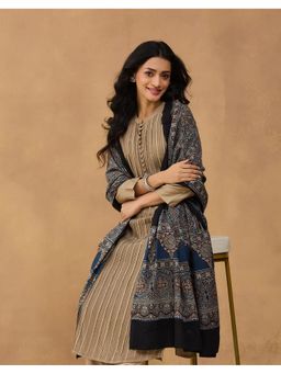 Fabindia - Black Cotton Printed Dupatta