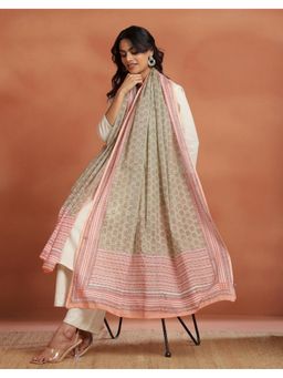 Fabindia - Green Cotton Printed Dupatta