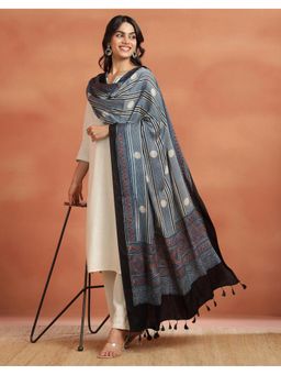 Fabindia - Blue Viscose Stripes Dupatta