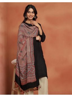 Fabindia - Red Viscose Stripes Dupatta