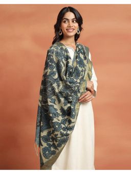 Fabindia - Blue Viscose Blend Printed Dupatta