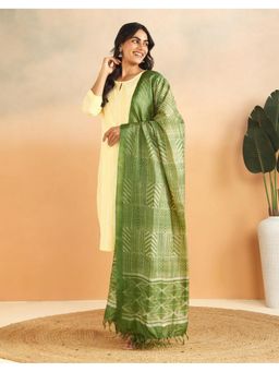 Fabindia - Green Silk Tie & Dye Dupatta