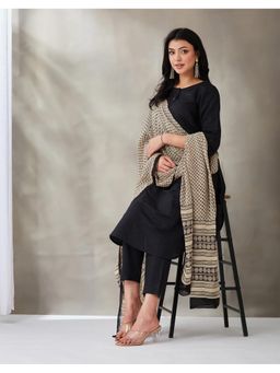 Fabindia - Beige Viscose Printed Dupatta