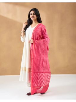 Fabindia - Magenta Silk Blend Tie & Dye Dupatta