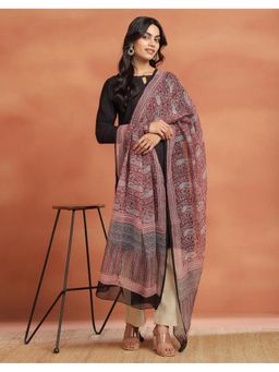 Fabindia - Black Cotton Paisley Dupatta