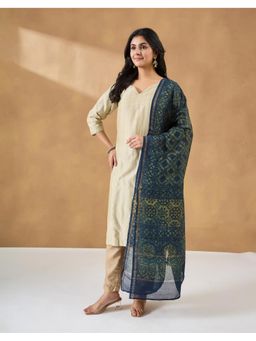 Fabindia - Indigo Silk Blend Woven Dupatta