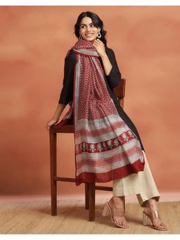 Fabindia - Red Cotton Paisley Dupatta