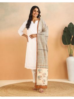 Fabindia - Rust Cotton Printed Dupatta