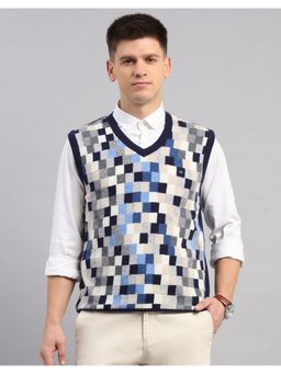 Monte Carlo - Navy Blue V Neck Sleeveless Sweater