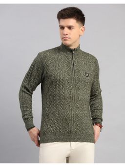 Monte Carlo - Green Turtle Neck Full Sleeve Pullover Sweater