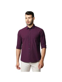 BASICS - Slim Fit Purple Passion Fil-A-Fil Shirt