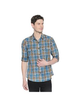 BASICS - Multi-Colour Cotton Checks Shirt