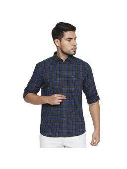 BASICS - Slim Fit Garden Green Checks Shirt