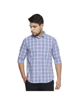 BASICS - Slim Fit Lichen Blue Checks Shirt