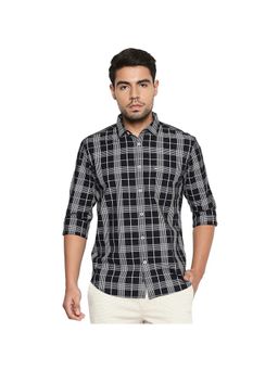 BASICS - Slim Fit Night Black Checks Shirt