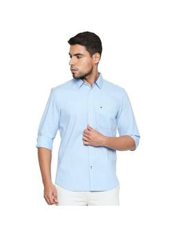 BASICS - Slim Fit Airy Blue Dobby Shirt
