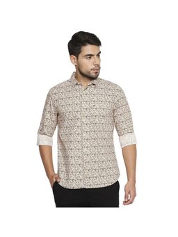 BASICS - Slim Fit Golden Yellow Digital Printed Shirt