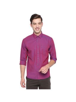 BASICS - Magenta Cotton Plain Shirt