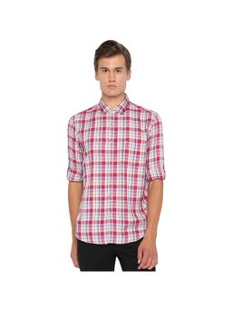 BASICS - Slim Fit Granite Pink Checks Shirt